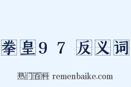 拳皇97反义词是什么意思的图片